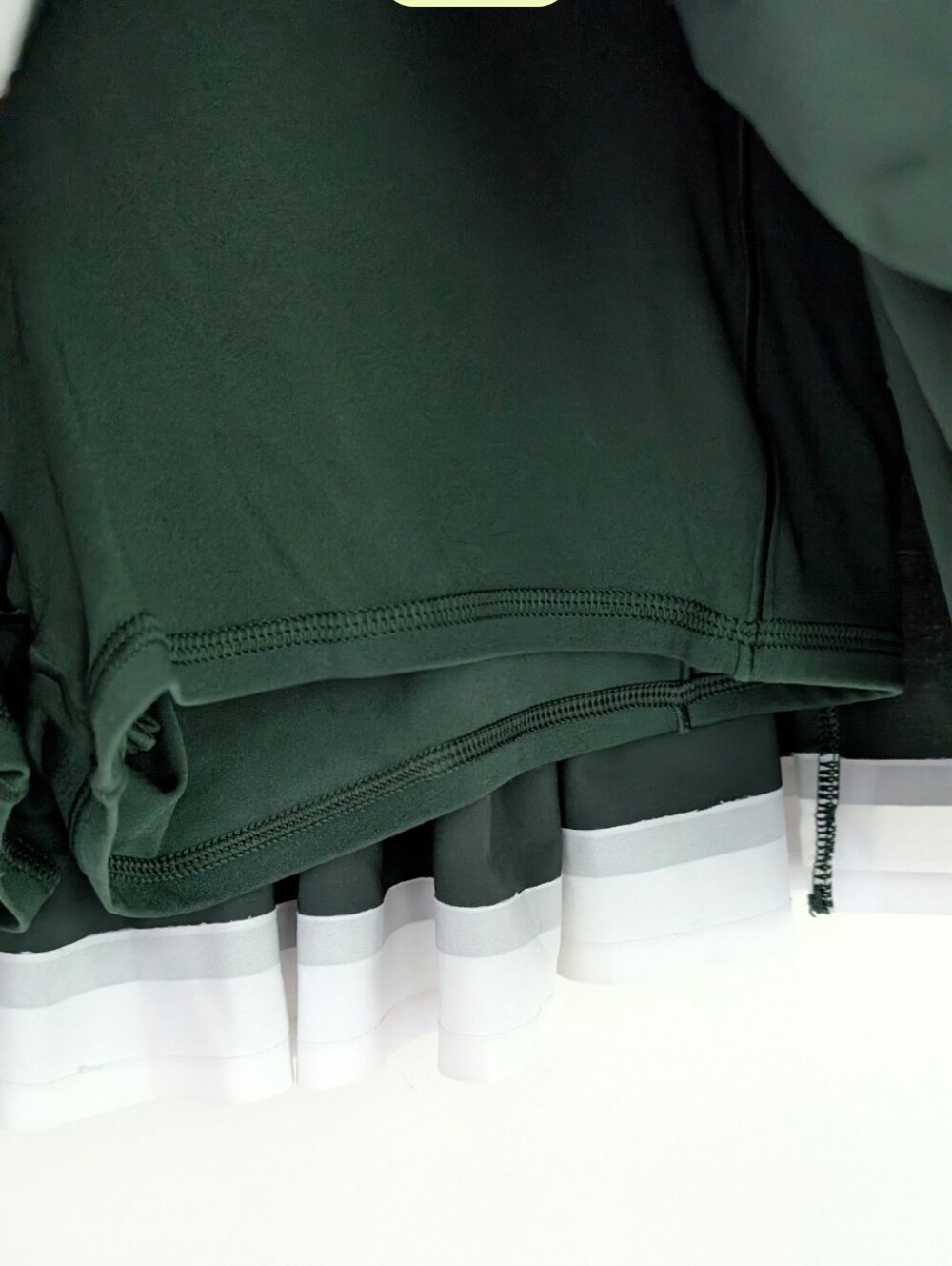 Aerie Tennis Dark Green Pleated Mini Skirt with White Trim Large Skort - Picture 5 of 6